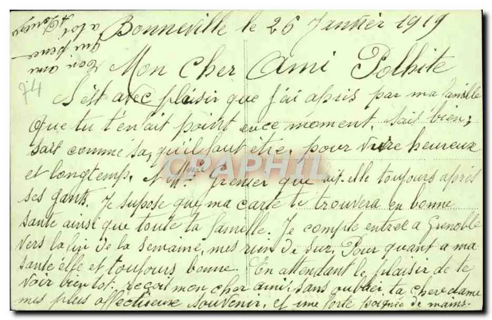 Chamonix — Die Aiguille du Midi und der Glacier des Bossons — LL. n° 187 - Rückseite