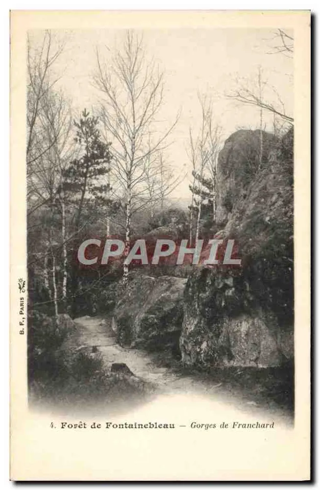 Wald von Fontainebleau — Schluchten von Franchard — B. F., Paris - Vorderseite
