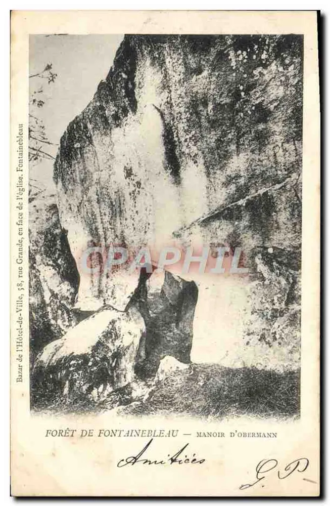 Floresta de Fontainebleau — Mansão de Obermann — G.P. — editor anônimo - Frente