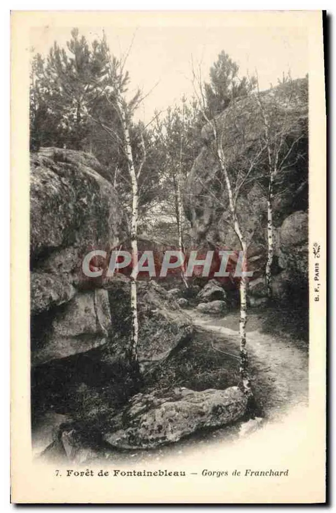 Wald von Fontainebleau — Schluchten von Franchard — B. F., Paris - Vorderseite
