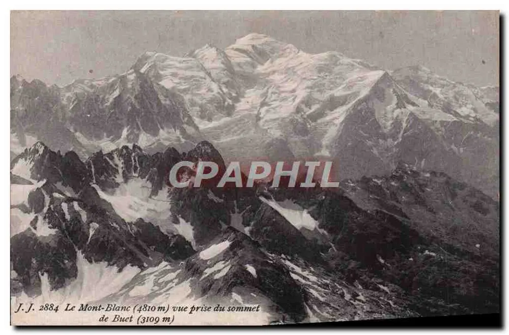 Mont Blanc (4810 m) Ansicht vom Gipfel des Buct (3109 m) — J.J. 2884 — Verlag Jullien Frères, Genf - Vorderseite