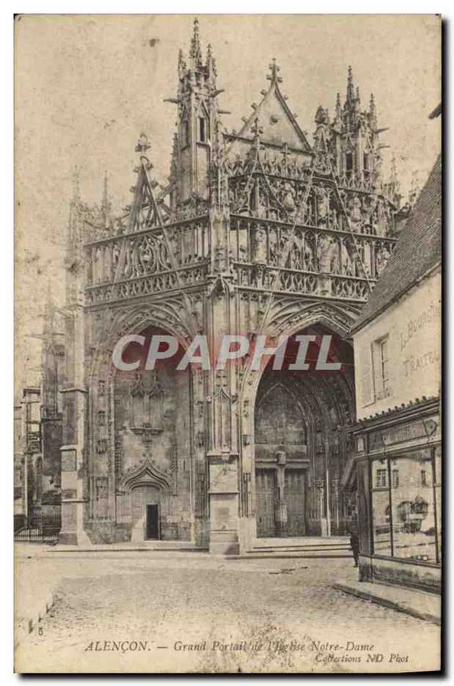 Alençon — Großer Portal der Kirche Notre-Dame — Collections ND Phot - Vorderseite