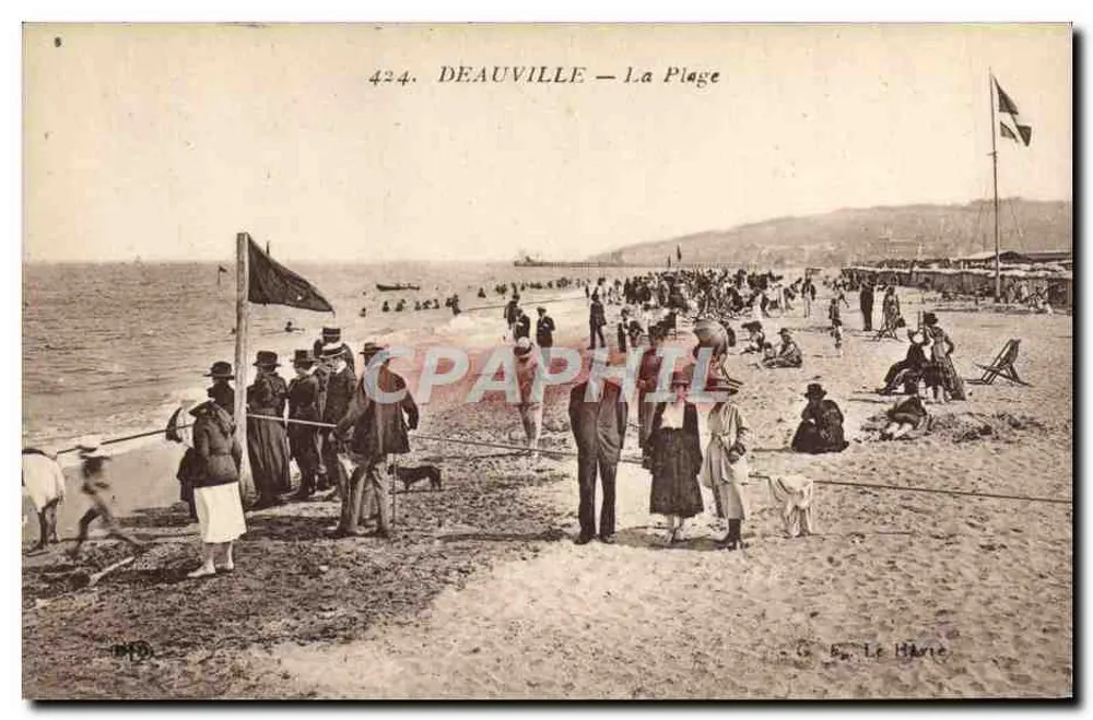 Deauville — A Praia — G. Le Marie, n° 424 - Frente