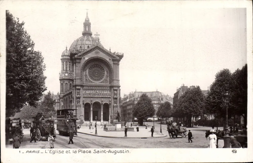 Paris - Die Kirche und die Place Saint-Augustin — Rose, n°1 - Vorderseite