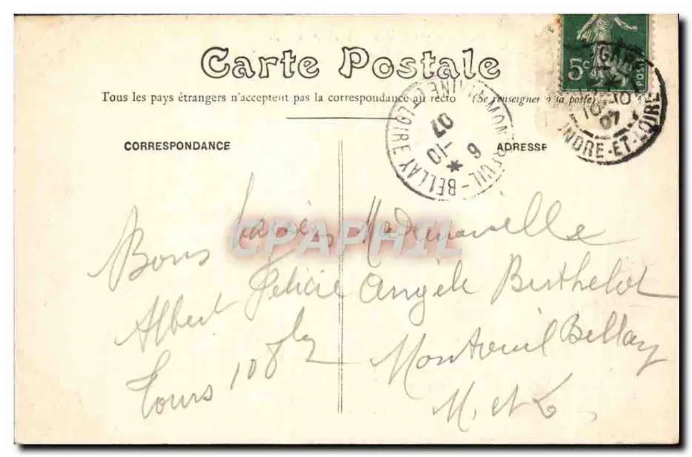 Tours — Escola do Museu — Editor: Grand Bazar de Tours - Verso