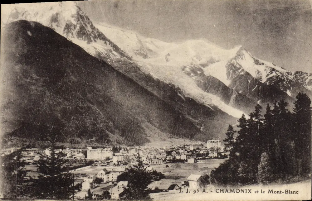 Chamonix e o Monte Branco — J. J. 95 A. — Jullien Frères, Genebra - Frente