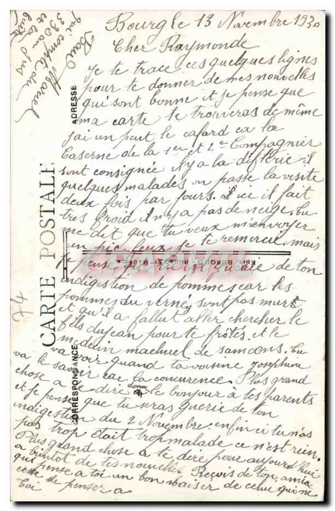 Mount Pourri (3788 m), Ansicht vom Gipfel der Alguille Rouge — Nr. 241 — Verlag nicht sichtbar - Rückseite
