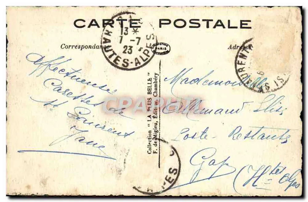 Abtei Hautecombe — Savoie — Verleger F. de Migreu - Rückseite