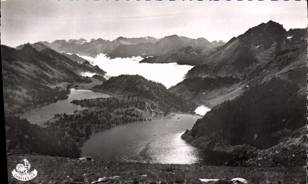 Lago d'Oredon — vista scattata dal Col d'Aubert 2.500 m. — Chantecler - Recto