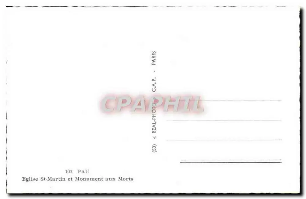 Kirche Saint-Martin und Kriegsdenkmal — Pau — C.A.P. Paris - Rückseite