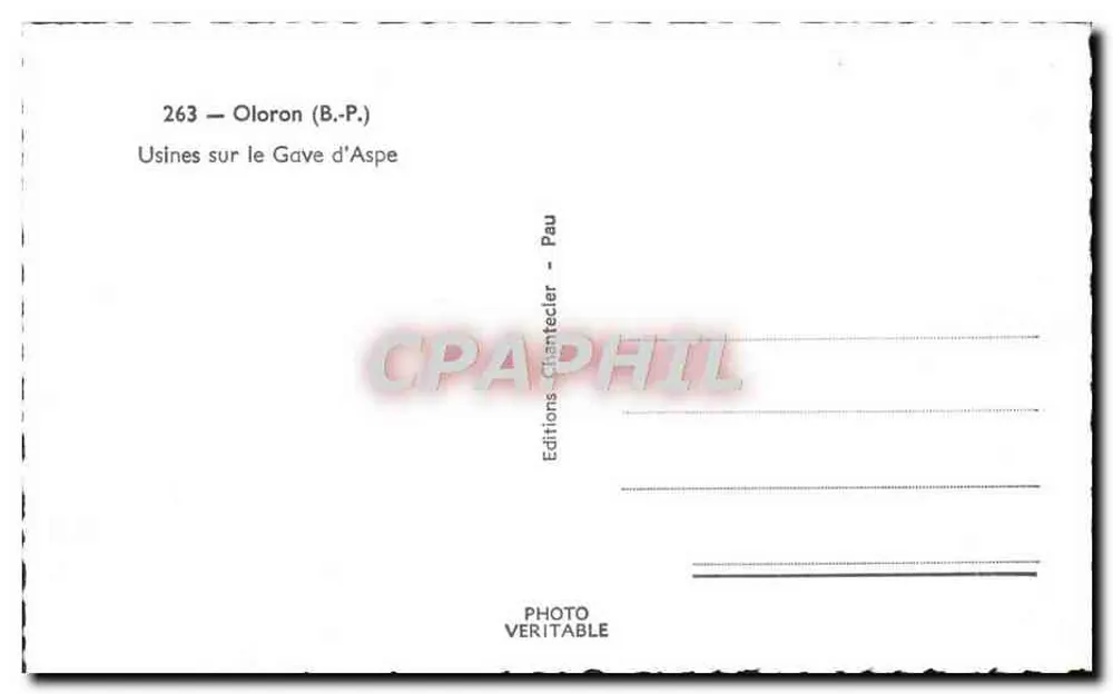 Fábricas no Gave d'Aspe — Oloron (B.-P.) — Chantecler - Verso