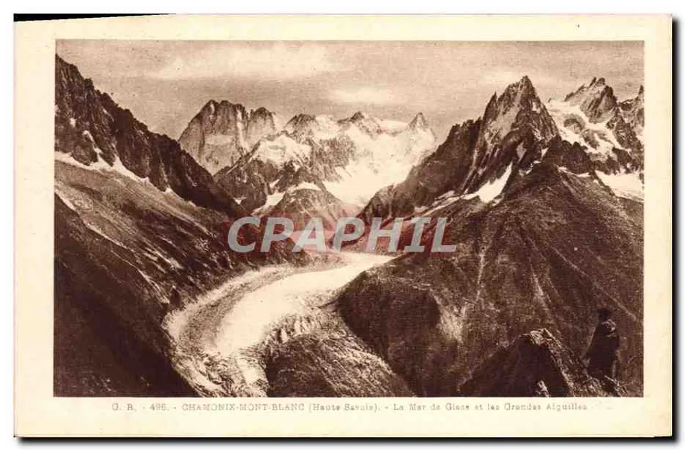 Chamonix-Mont-Blanc (Haute-Savoie) — La Mer de Glace und die Grandes Aiguilles — O.R. 496 - Vorderseite