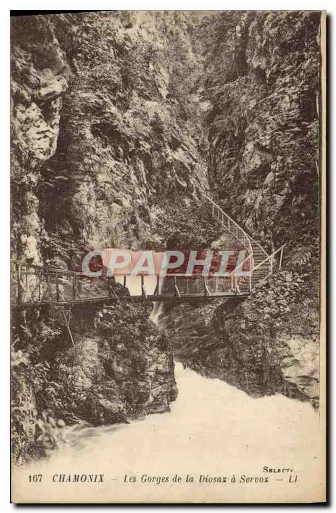 Chamonix — As Gorges da Diosaz em Servoz — Select, n° 167 - Frente