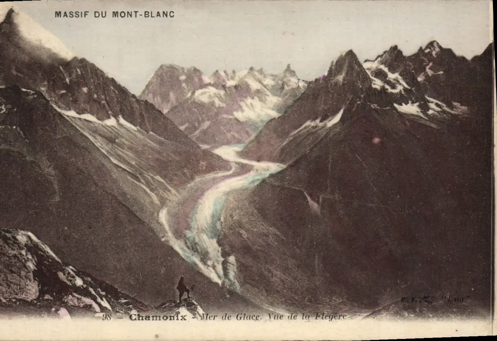 Massif du Mont-Blanc — Mer de Glace, Ansicht von der Flegère — E.E. "Lua" - Vorderseite