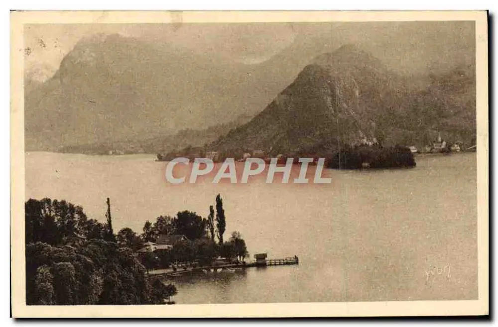 Annecy e seu Lago (Alta Saboia) — O Roc de Chère e a Península do Castelo de Duingt — Edições de Arte Yv. Marial - Frente