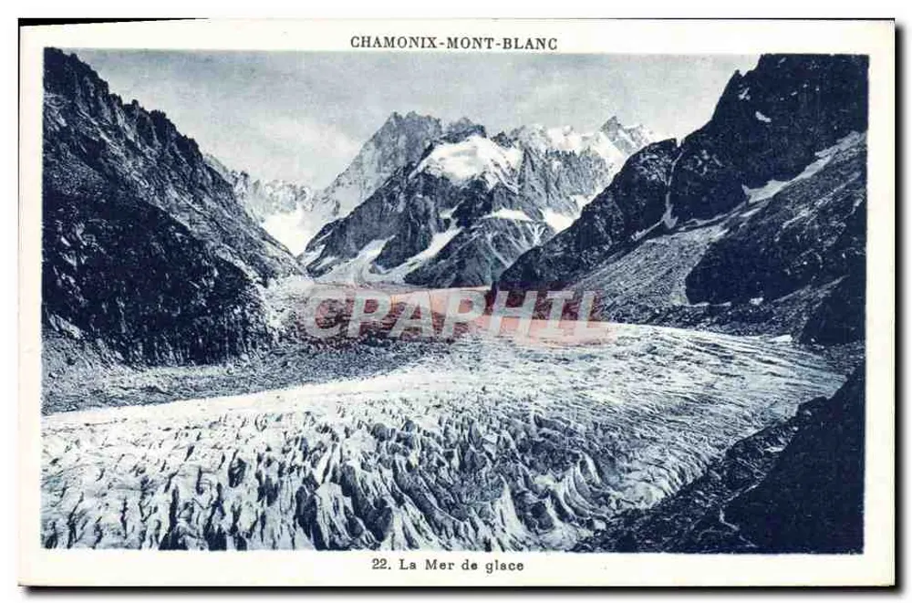 Chamonix-Mont-Blanc — A Mar de Gelo — editor anônimo, n° 22 - Frente