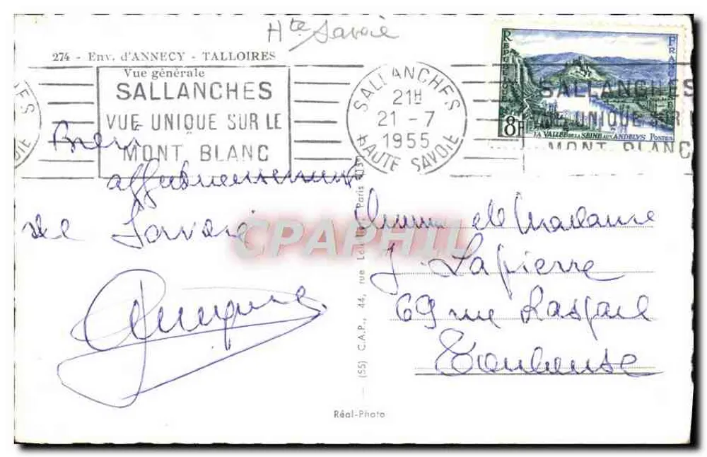 Sallanches — Vista única do Mont Blanc — Réal-Photo - Verso