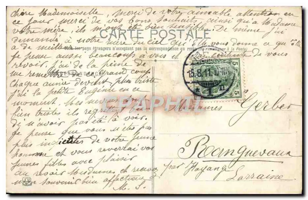 Lourdes — Erinnerung an das 50. Jubiläum 1858-1908 — Phototype Labouche, Paris - Rückseite