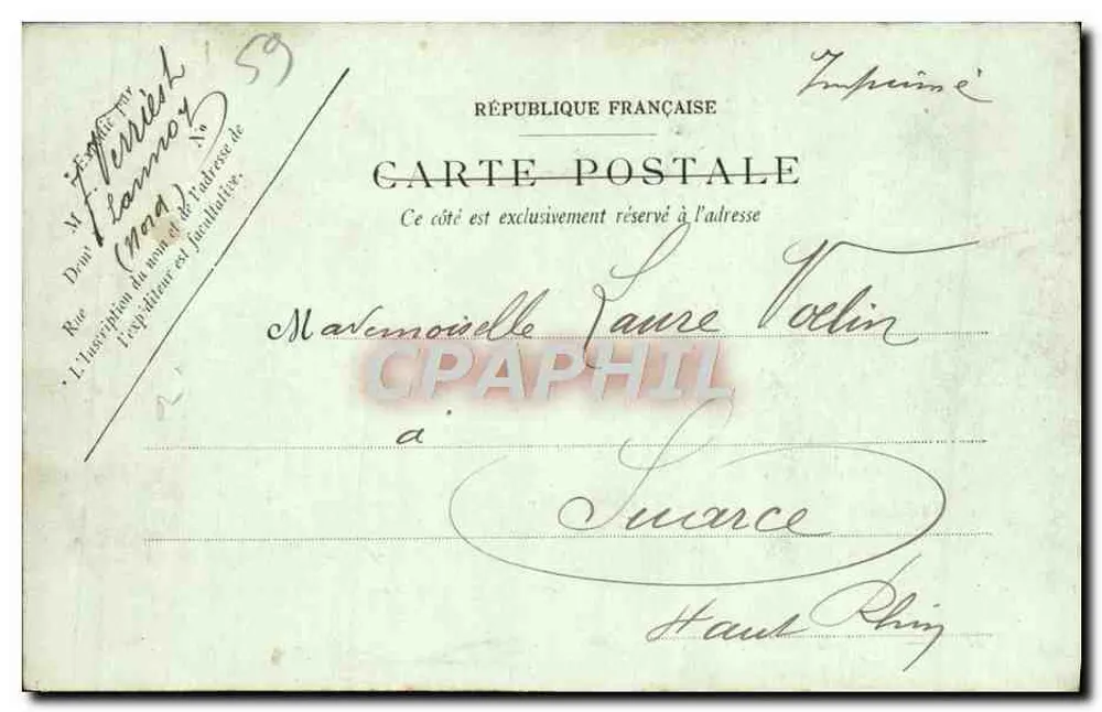 LILLE — Jardim l'Auban — LL. — Merriès, editor n°58 - Verso