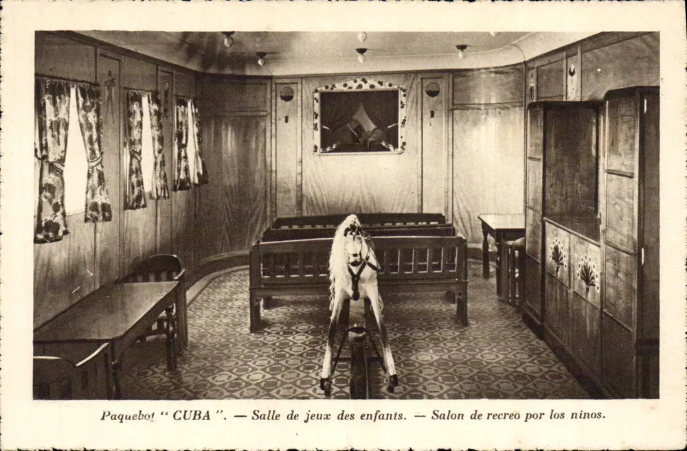 Frachter "CUBA" — Spielraum für Kinder — Verlag French Line - Vorderseite