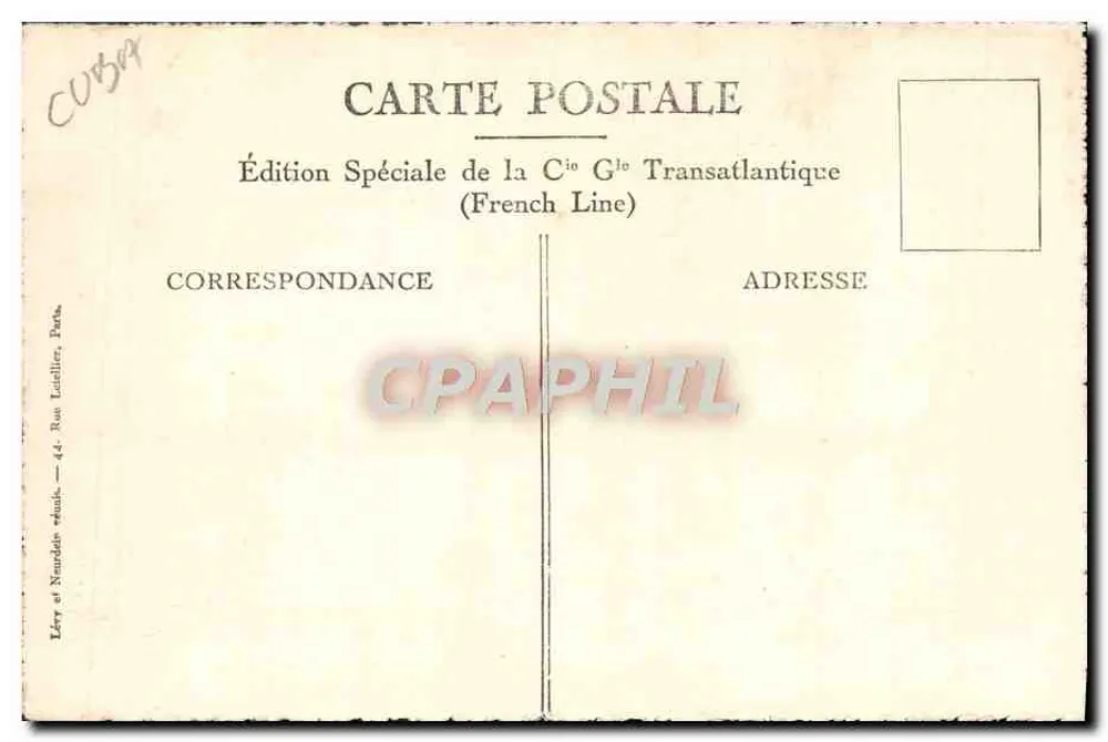 Frachter "CUBA" — Spielraum für Kinder — Verlag French Line - Rückseite