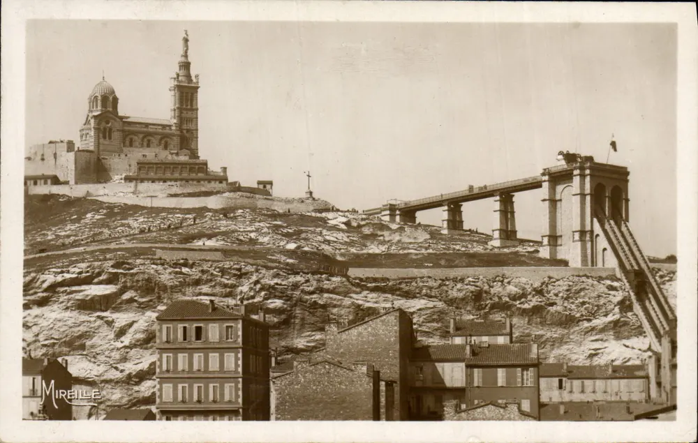 Notre-Dame de la Garde und die Aufzüge — Marseille — Ausgabe von Mirebille - Vorderseite