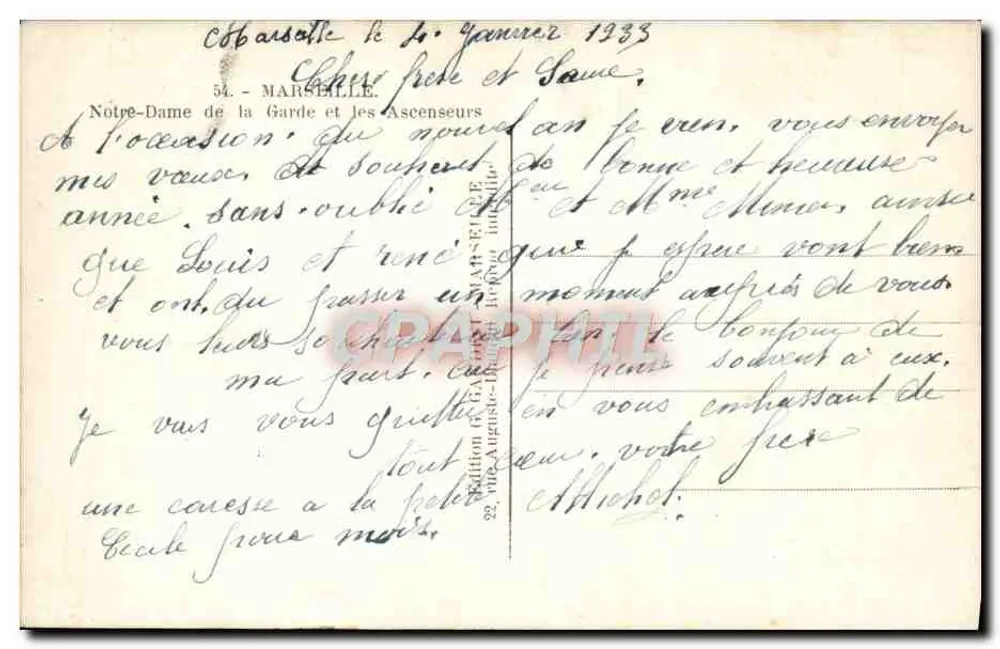 Notre-Dame de la Garde und die Aufzüge — Marseille — Ausgabe von Mirebille - Rückseite