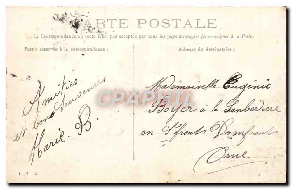 CAEN — O Hotel de Ville — E. Huet - Verso