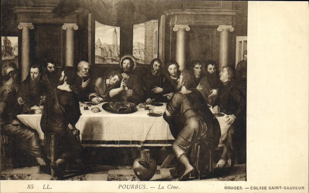 Die Letzte Mahlzeit — Gemälde von Pourbus — Kirche Saint-Sauveur, Brügge - Vorderseite