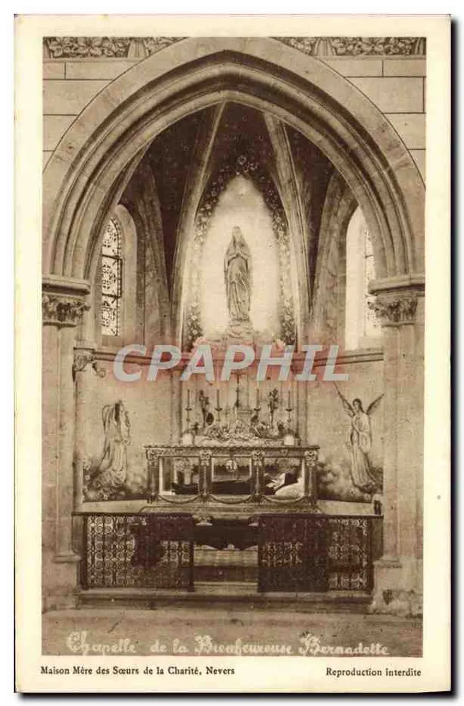 Capela da Benfeitora Bernadette — Casa-Mãe das Irmãs da Caridade, Nevers — Héliogravure - Frente