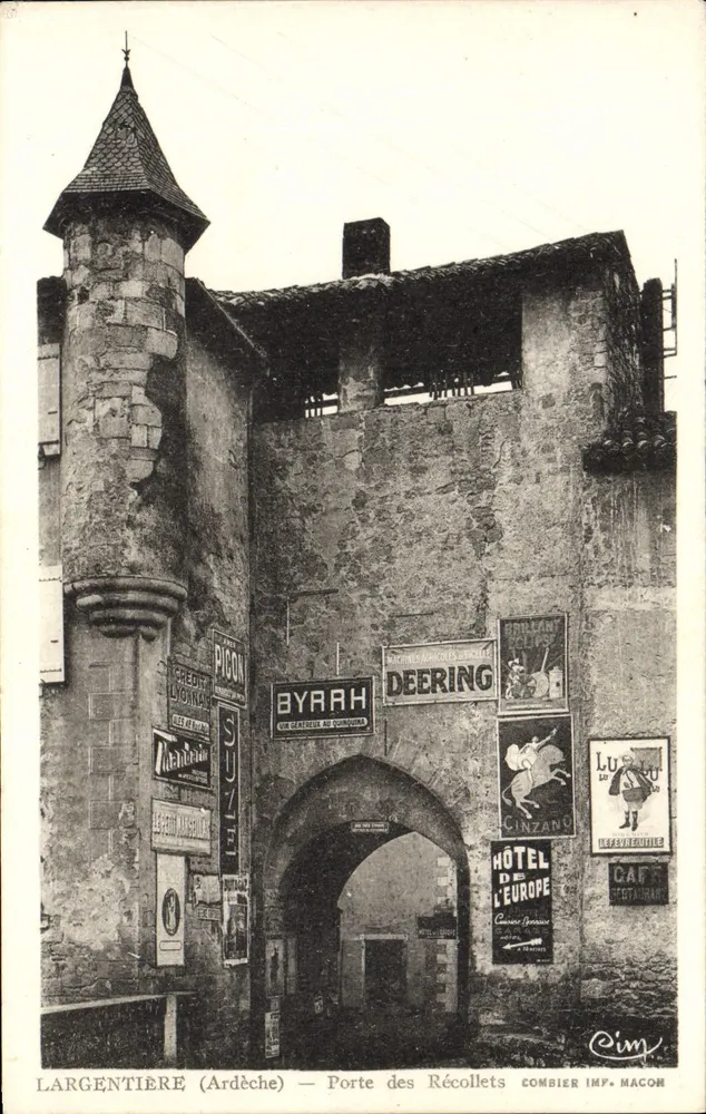 Largentière (Ardèche) — Porte des Récollets — Combier Imp. Macon - Vorderseite