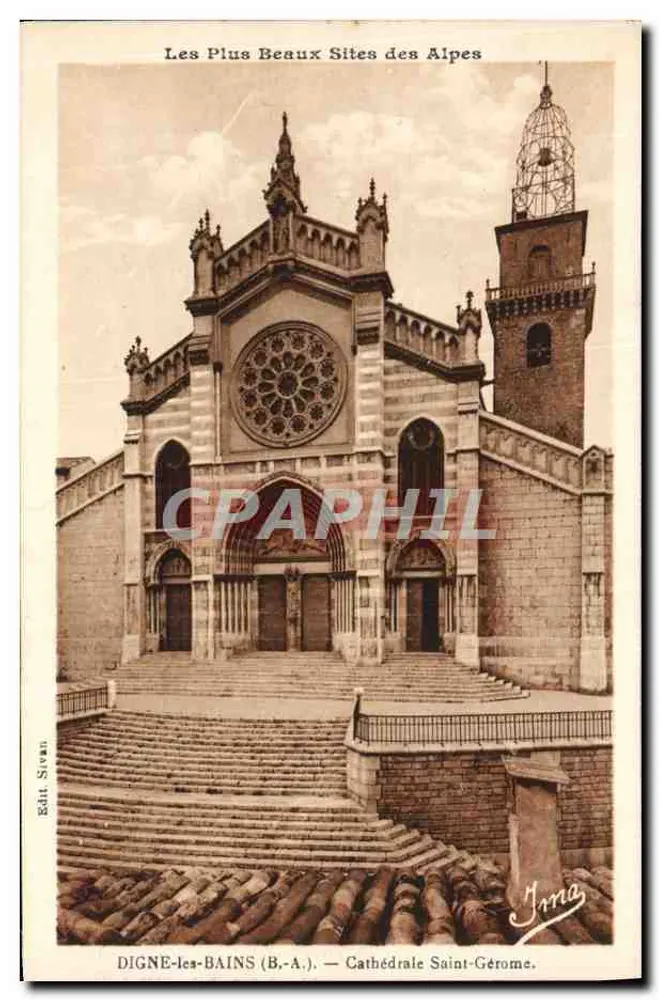 Digne-les-Bains (B.-A.) — Catedral de São Jerônimo — Os Mais Belos Sítios das Alpes - Frente