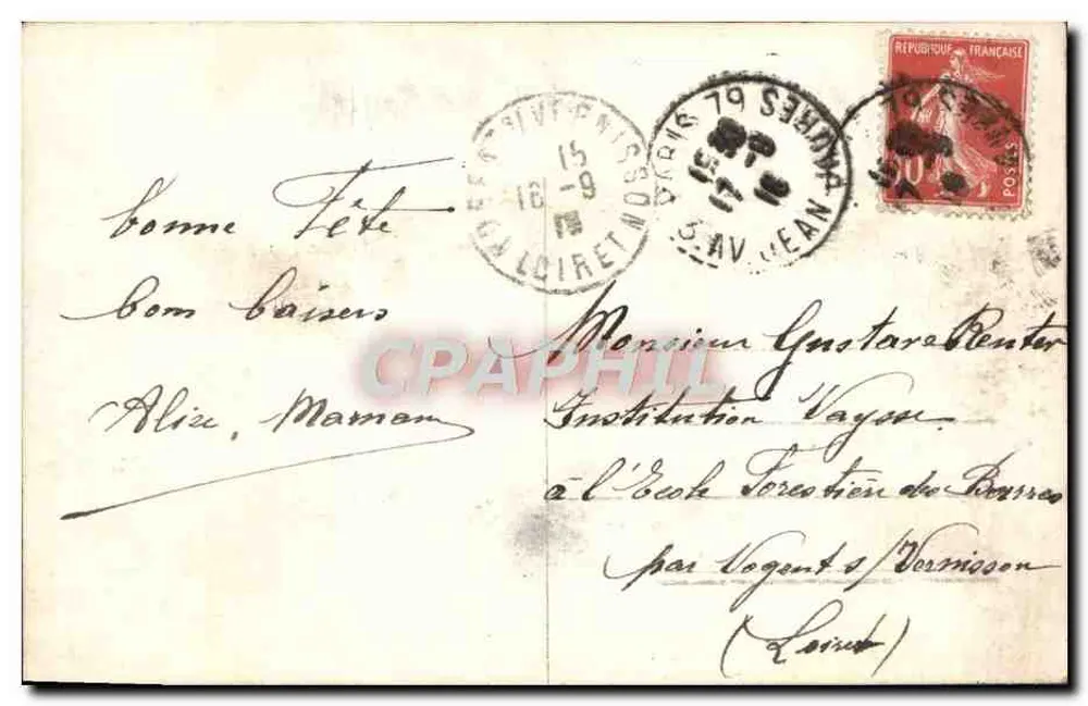 Bouquet de pensées — Gloria — éditeur Gloria, n° de série non visible - Verso