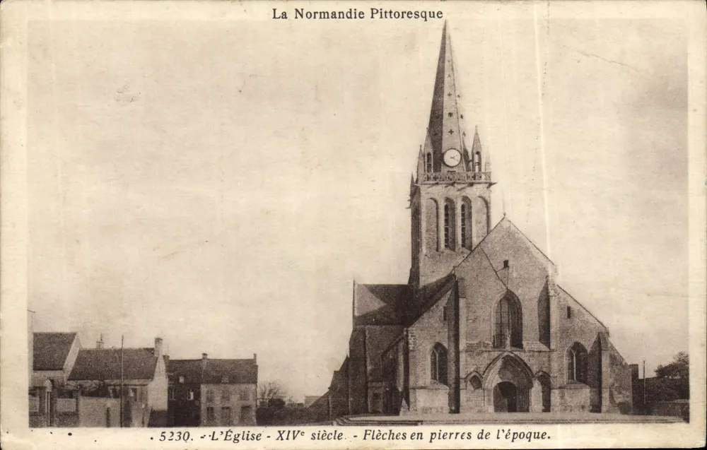 Die Kirche — 14. Jahrhundert — Steinarke aus der Zeit — Die malerische Normandie, Serie 5230 - Vorderseite