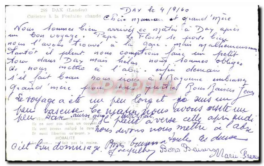 Fonte quente — Dax (Landes) — Editor Elcé, número de série não visível - Verso