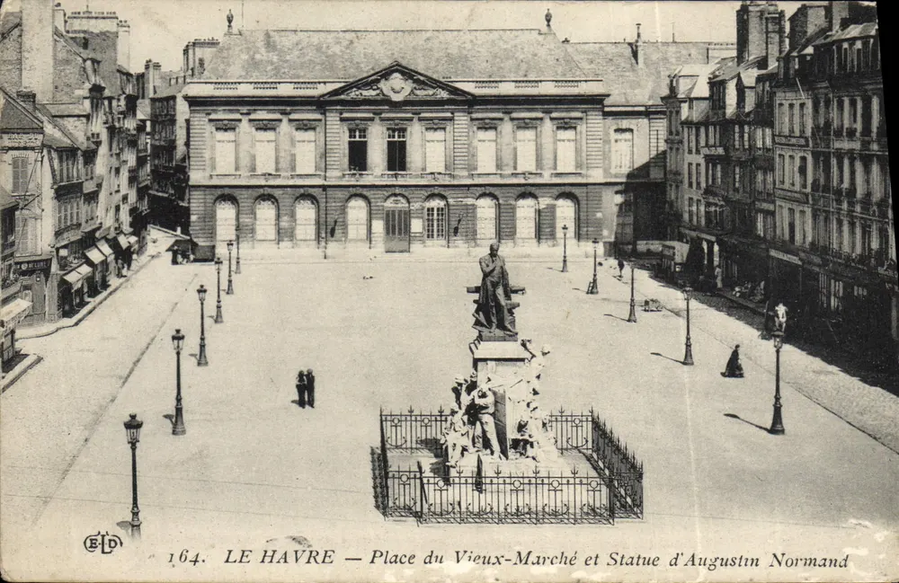 Le Havre — Place du Vieux-Marché und Statue von Augustin Normand — Verlag E.P.D. n°164 - Vorderseite