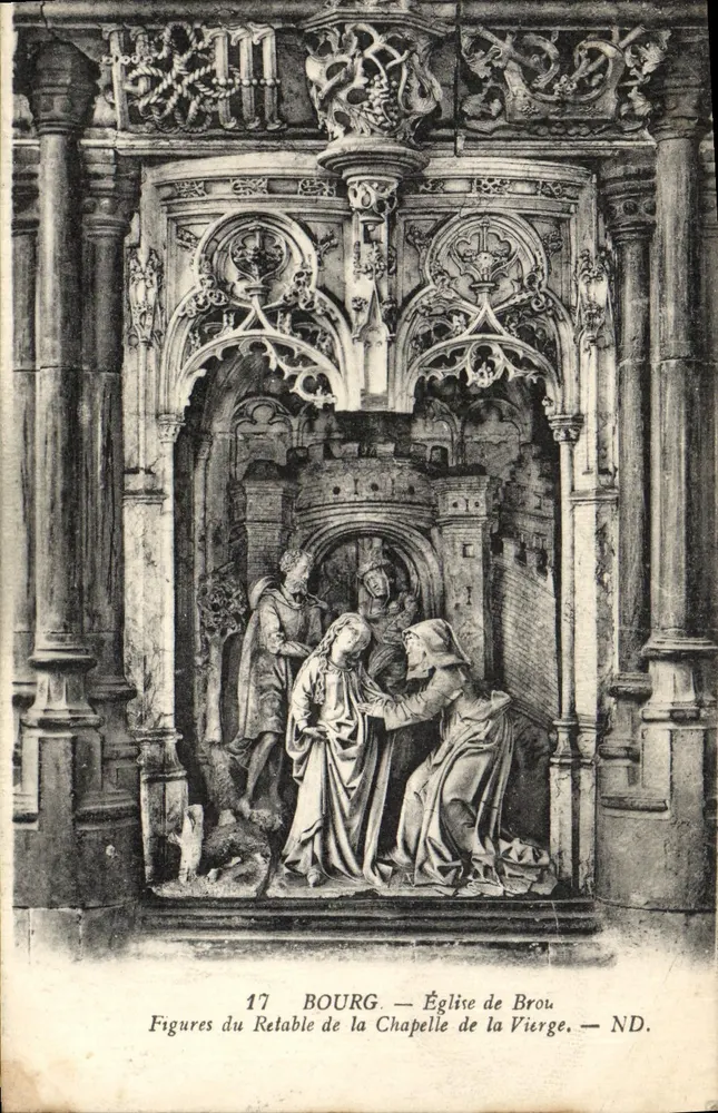 Bourg — Kirche von Brou — Figuren des Altars der Kapelle der Jungfrau — ND. - Vorderseite