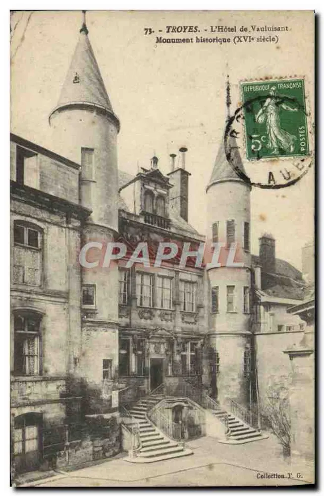 Troyes - O Hotel de Vauluisant - Monumento histórico (século XVI) - Frente