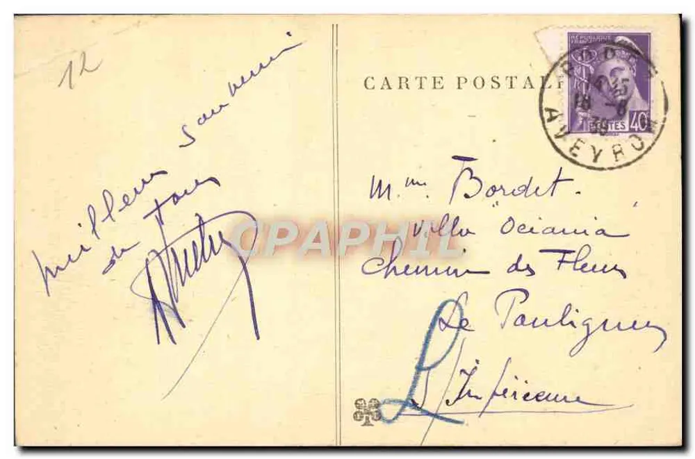 Rodez — Avenue Victor-Hugo und die Kathedrale — unbekannter Verlag, n° 406 - Rückseite