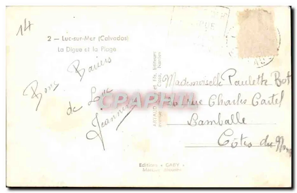 Luc-sur-Mer — A Digue e a Praia — Gaby - Verso