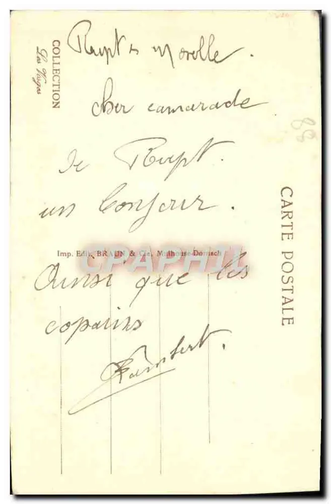 Gérardmer — Canots au bord du lac — Imp. Ed. BRADIN & Cie, Mulhouse-Dornach - Verso