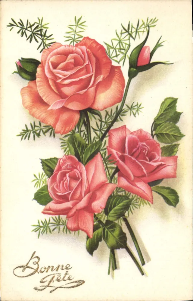 Blütenstrauß aus Rosen — Frohe Geburtstagsgrüße — Charme 130/2 - Vorderseite