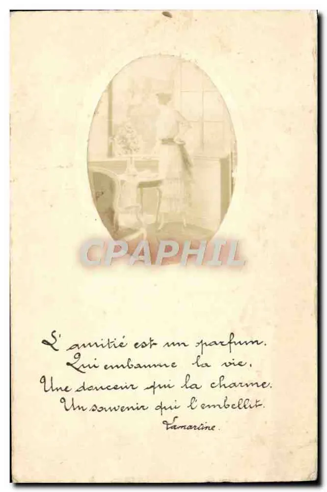 Femme à la fenêtre — scène intérieure — éditeur inconnu - Vorderseite