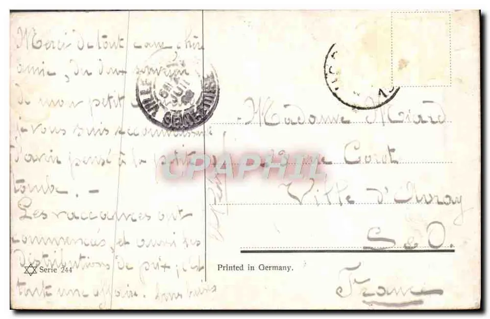 Campo de flores brancas — cruz de madeira — igreja distante — editor não visível - Verso