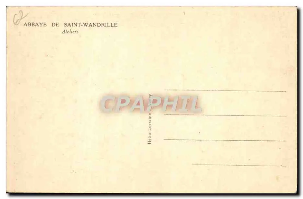 Ateliers da Abadia de Saint-Wandrille — Heilo-Lorraine — editor desconhecido - Verso