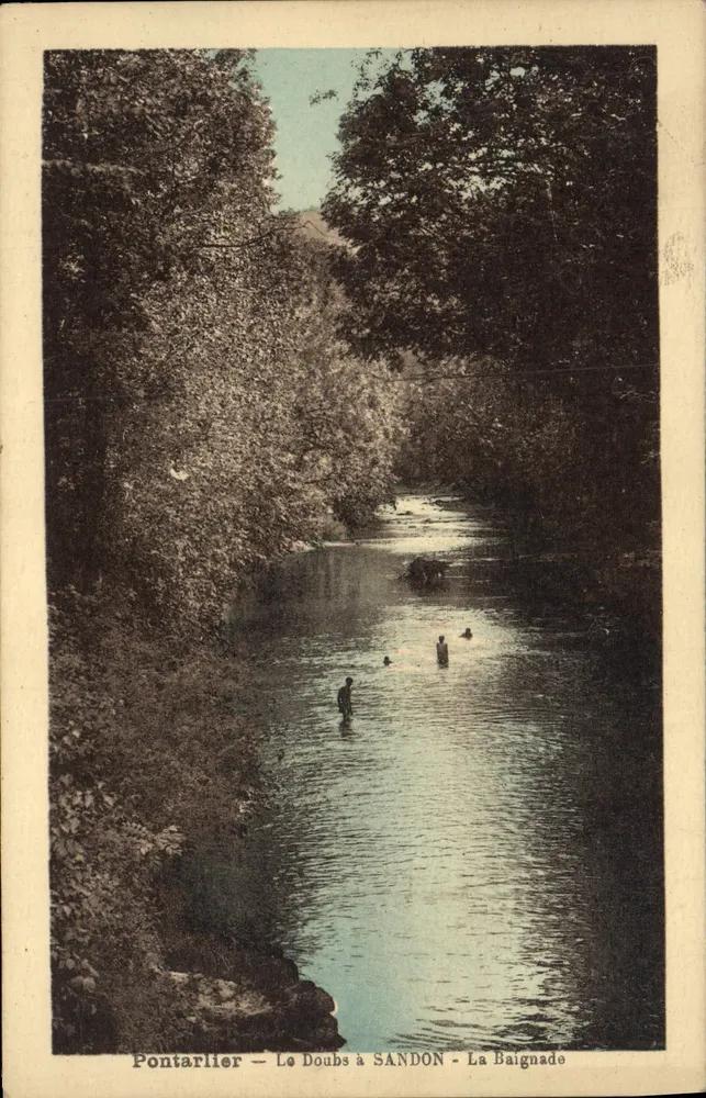 Ponte de Arrieras — O Rio Doubs em SANDON — A Natação - Frente