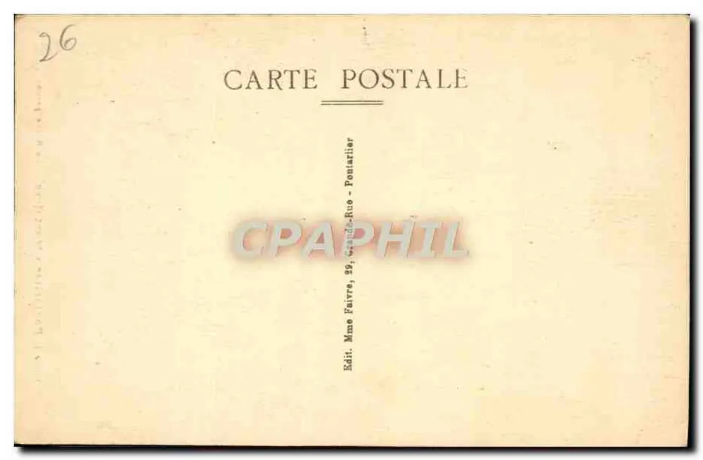 Route von Pontarlier nach Mouchiers — La Roche Percée — Verlag Mme Feivre, Pontarlier - Rückseite