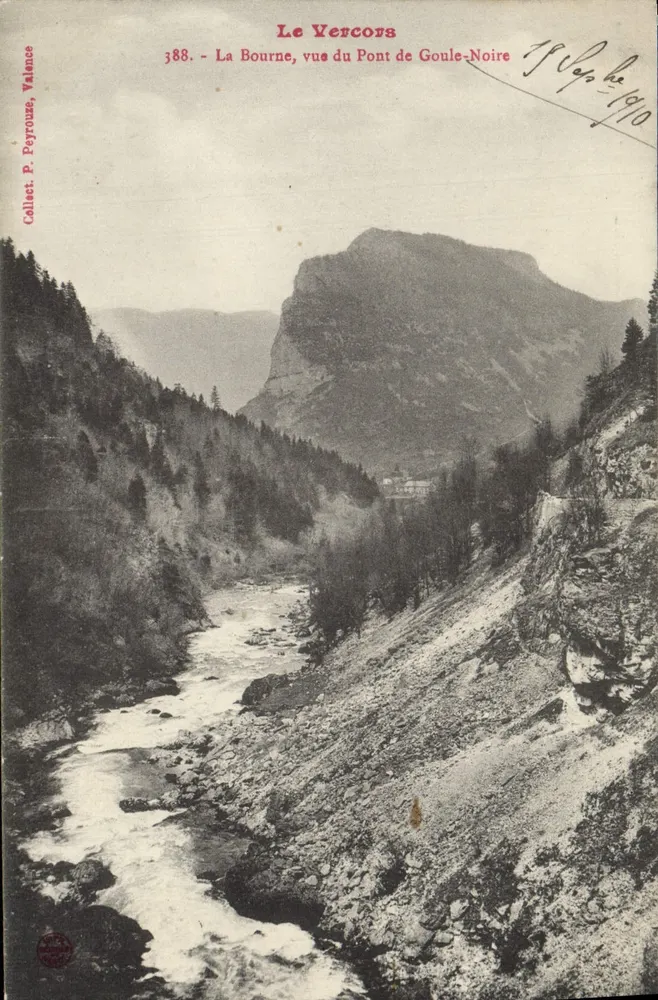 La Bourne, Blick über die Goule-Noire-Brücke — Le Vercors — Sammlung P. Peyrouze, Valence, Nr. 388 - Vorderseite