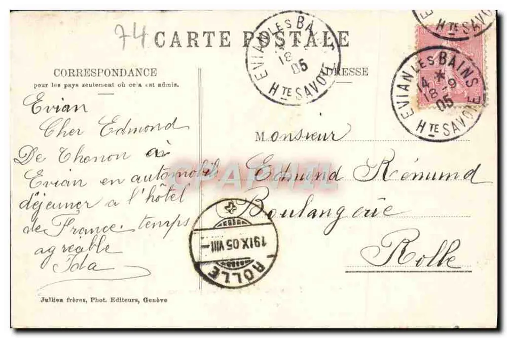 Evian-les-Bains — Vista geral — J.J. 131 - Verso
