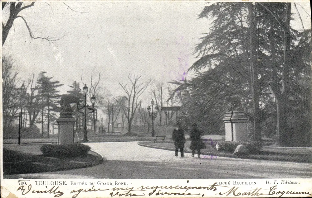 Toulouse. Eingang zum Grand Rond — Cliché Baudillon, D.T. Verlag, n°700 - Vorderseite